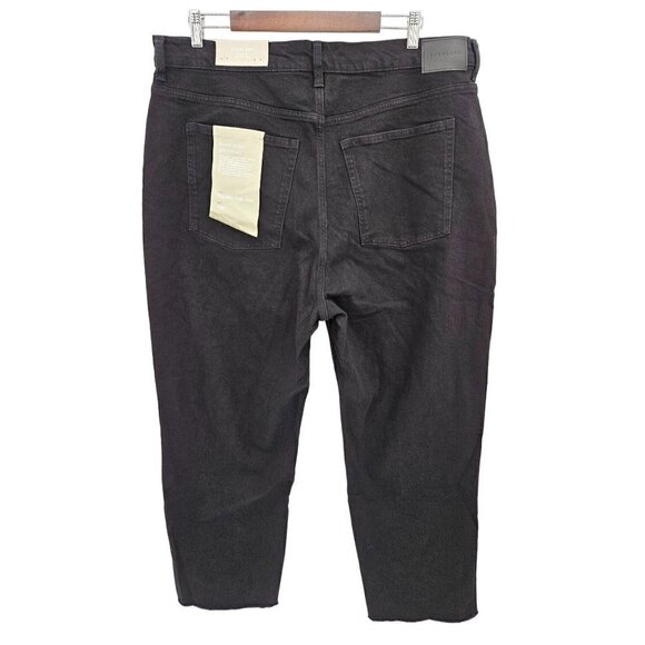 Everlane Way High Jean Womens Sz 35 Long Tall Black Straight Leg High Rise NEW - Picture 2 of 11